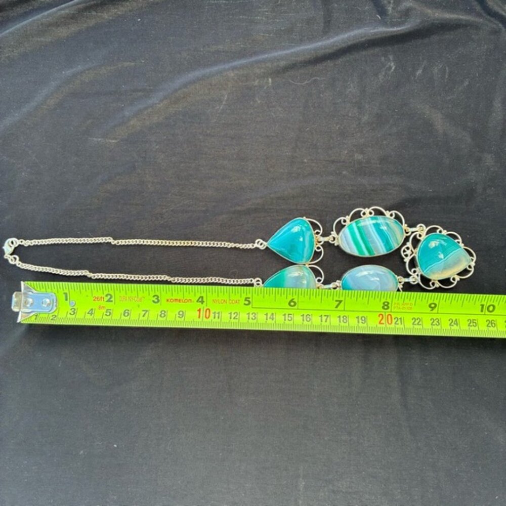 Green Botswana Agate Gemstone Hand Crafted Necklace - Picture 9 of 10
